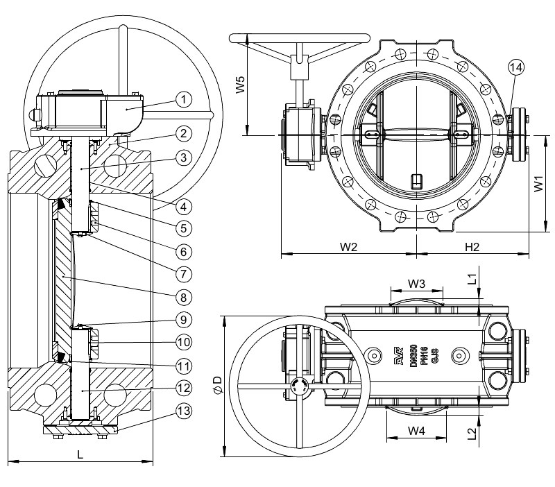 AVK VAN BƯỚM LỆCH TÂM KÉP, PN10/16
