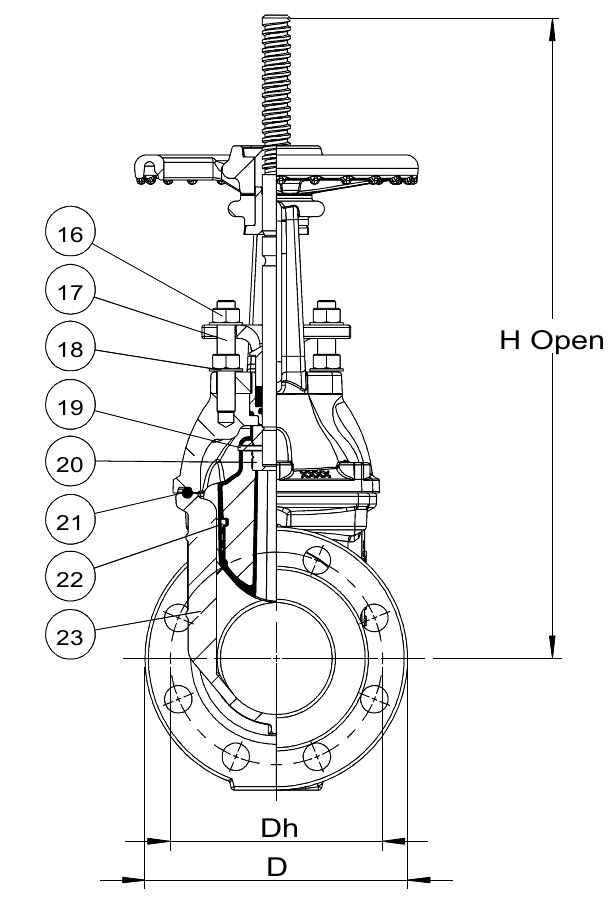 AVK VAN CỔNG MẶT BÍCH, OS&Y, PN25, CTC