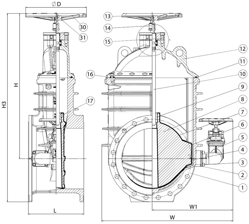 AVK VAN CỔNG MẶT BÍCH, PN10/16