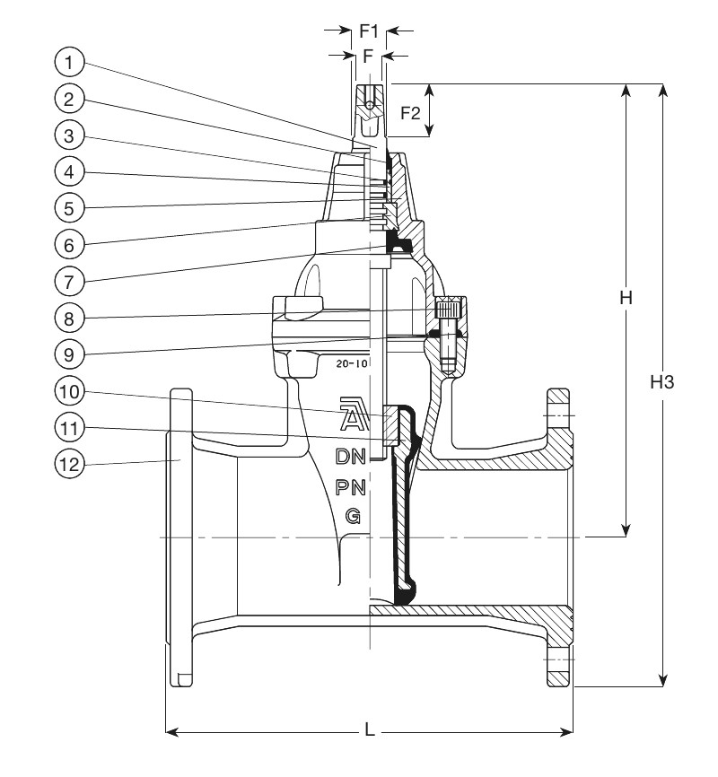 AVK VAN CỔNG MẶT BÍCH, PN25