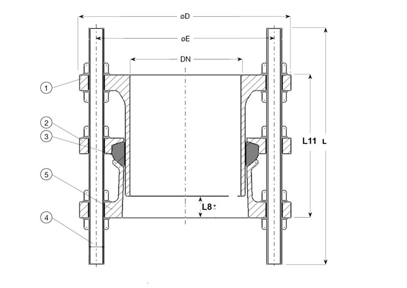 AVK MỐI NỐI BB (DISMANTLING JOINT) KÈM THANH GIẰNG VÀ BÍCH ĐỆM GIỮA