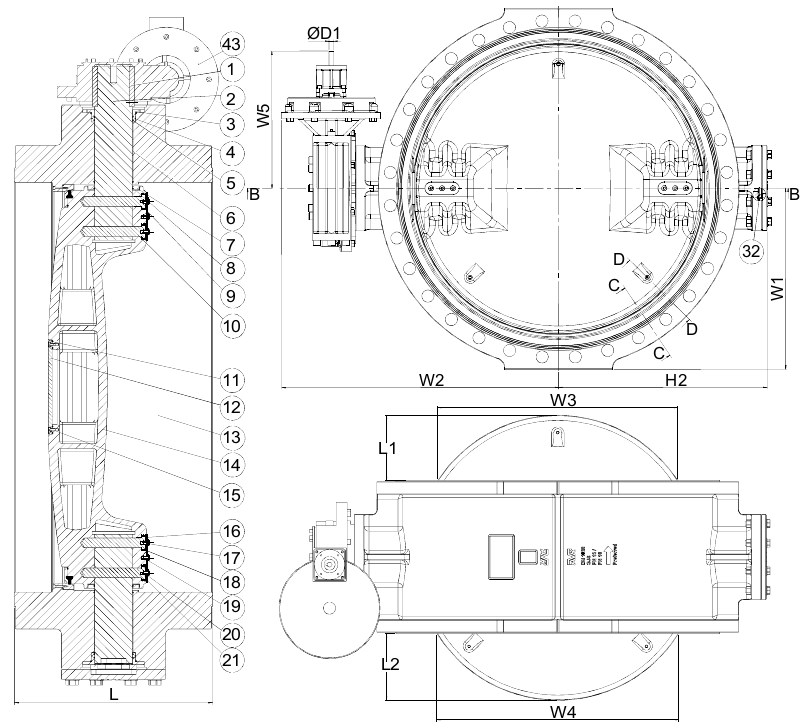 AVK VAN BƯỚM LỆCH TÂM KÉP, PN10/16