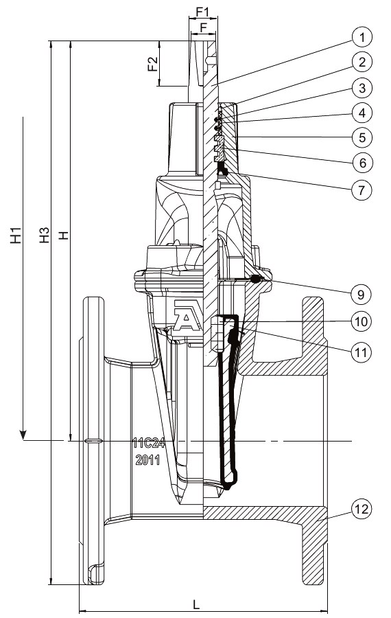 AVK VAN CỔNG MẶT BÍCH, PN10/16