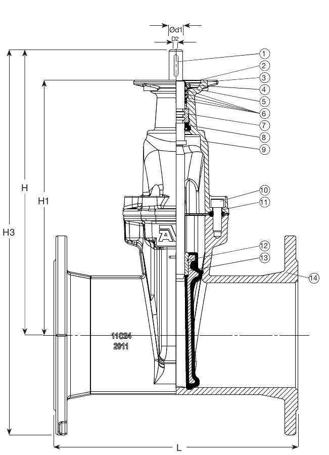 AVK VAN CỔNG MẶT BÍCH, PN10/16