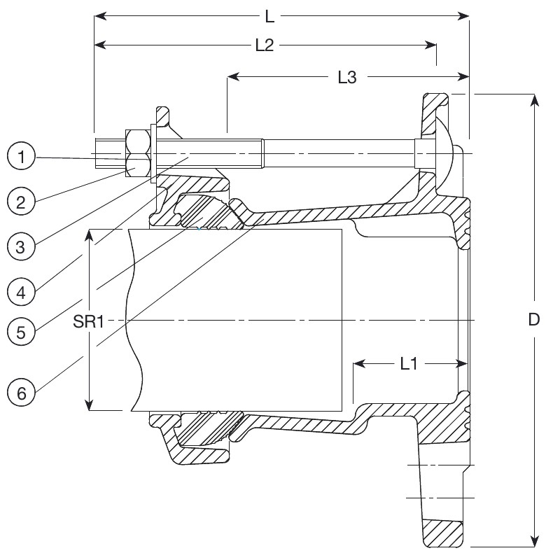 AVK UNIVERSAL SUPA® MỐI NỐI MỘT MẶT BÍCH (EB) SERIES 603